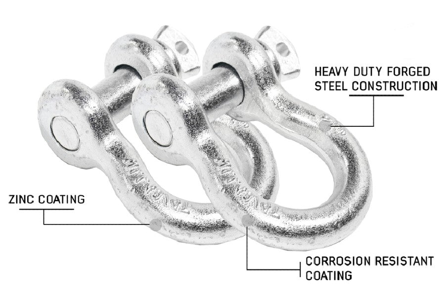 Overland Vehicle Systems Recovery ShacklesD-Ring 3/4in 4.75 Ton Zinc